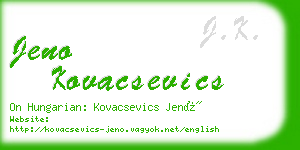 jeno kovacsevics business card